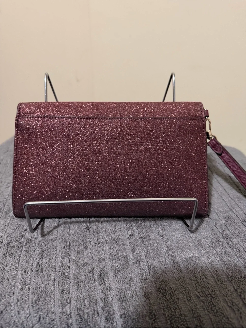 kate spade Glitter Convertible Wristlet in Plum